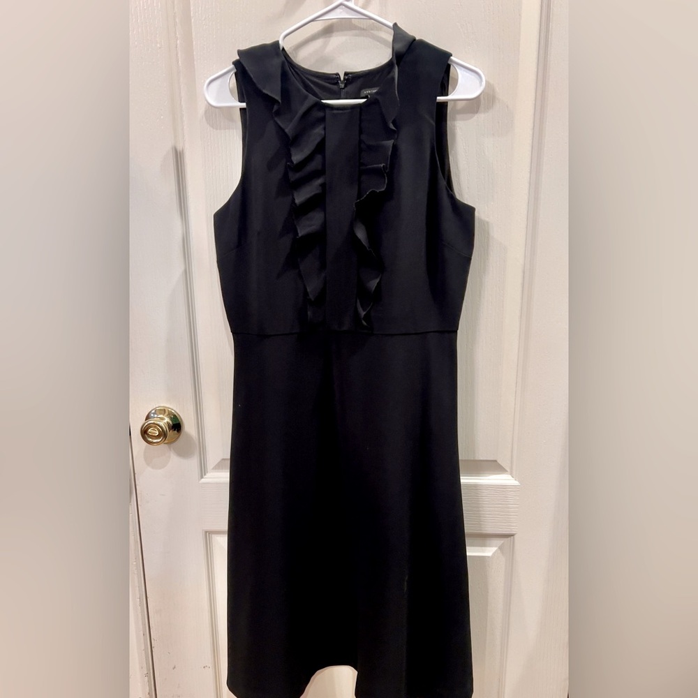 Ann Taylor Black Sleeveless Ruffle Midi Dress Size 8